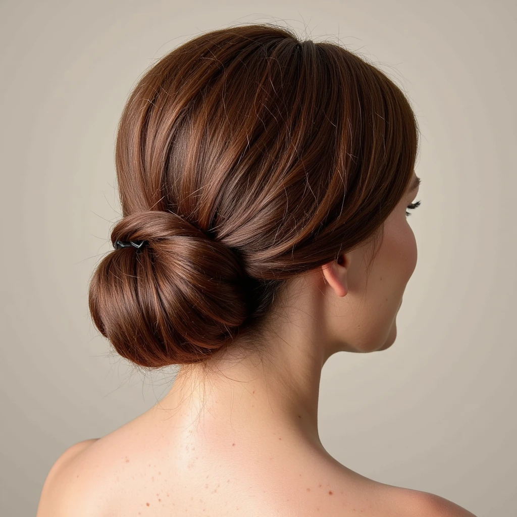 Sleek bun hairstyle